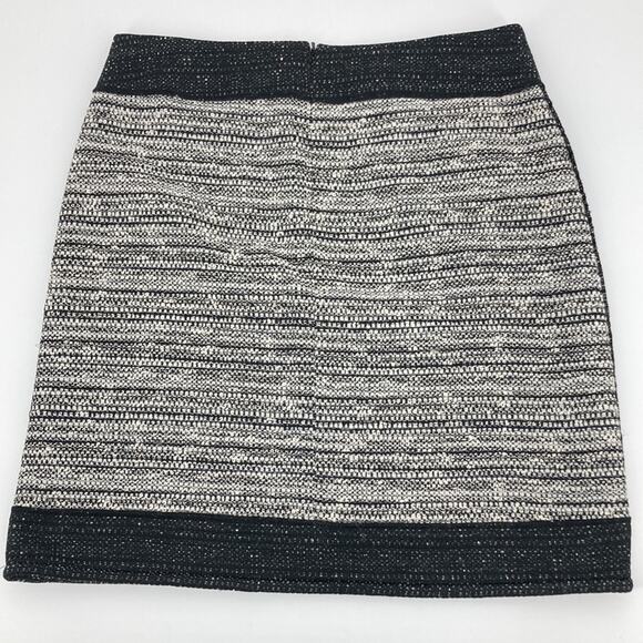 Worth Womens Black White Tweed Panel A-Line Skirt Size 8 - Picture 7 of 16